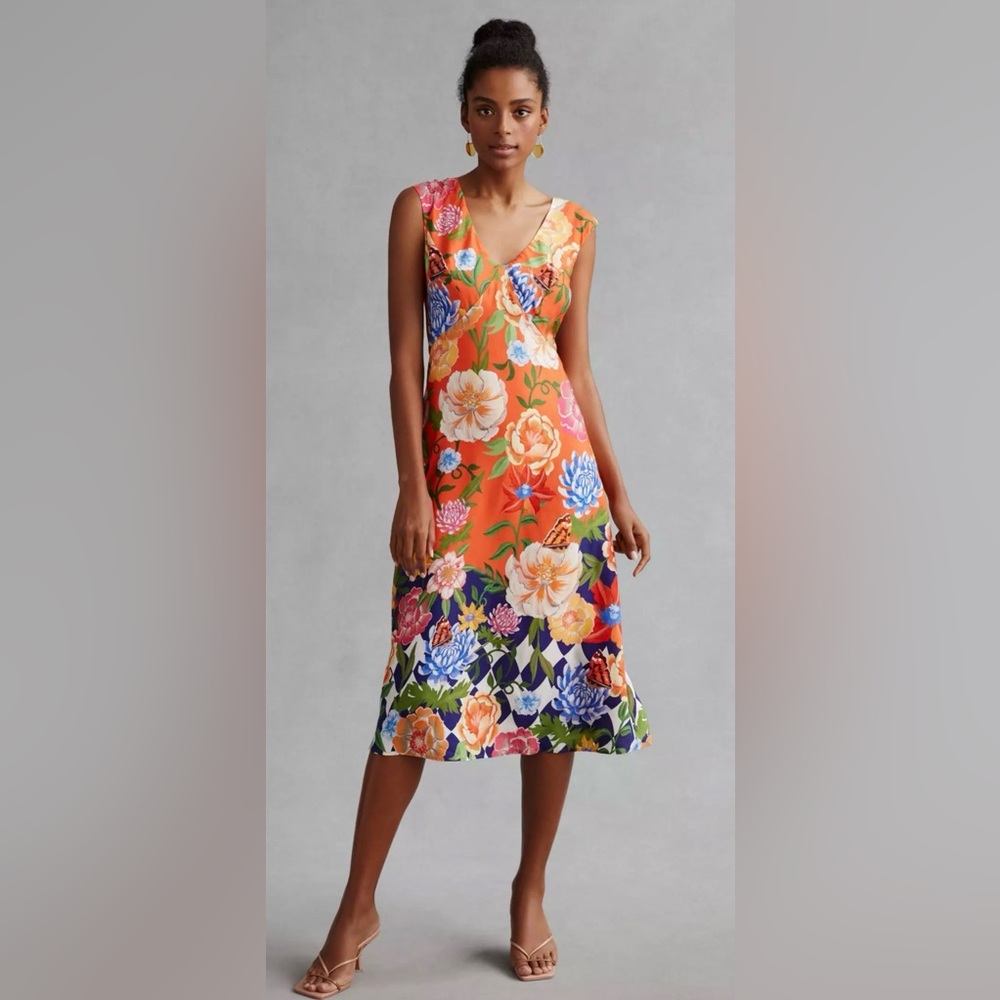 By Anthropologie Low Back Midi Dress